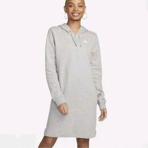 Nike Light Gray Long Sleeve Hoodie Dress